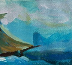 Acrylic Painting Ship Among The Rocks M. Patskan Unframed Original nAAA4839