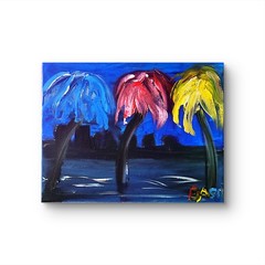 Honolulu: Abstract Expressionist Original Painting Canvas 11×14.