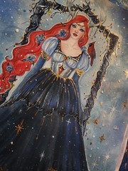 Winter elegance twinkling stars watercolor and ink original 10×14 RENEE L LAVOIE