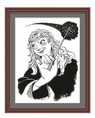 Atherton 9×12 Original Pen & ink illustration artwork „Clever Hermione“ signed