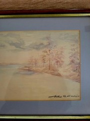 Arthur Bowen Davies (1862-1928) Landscape Watercolor on Paper