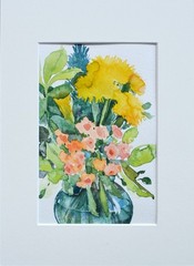 Original Watercolor Painting Floral Painting Meadow Flowers Art 7″x5″ Floral
