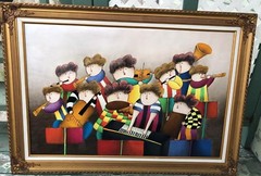 Canvas Oil Painting Musician Children by J.Roybal