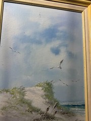 S Melton „Seaside With Gulls Scene“ Oil On Canvas Painting – Signed And Framed