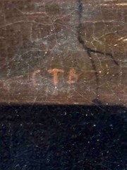 19thC Still Life Oil Painting Charles Thomas Bale CTB Monogram Restored Frame