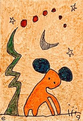 e9Art ACEO ‚forgot where i was going again‘ outsider childlike art brut naive