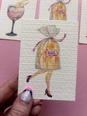 ACEO Edition- Print Sawyer Crane Leg Series Breadwinner funny feminist humor