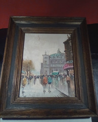 Original Antonio De Vity Oil On Canvas Paris Street Scene Signed By Artist, VTG