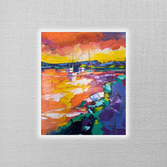OLIVIER KEEPER | Sailboats / Abstract Art | ORIGINAL Oil Painting on Canvas