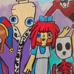 Hand-Painted Amazing Digital Circas, Unframed Single Piece