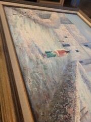 Vintage Oil Painting Pueblo Indian Native American Original Signed Framed 30×26″
