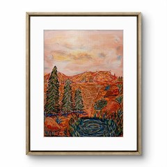 The Desert Home Original 9×12 Acrylic Desert Landscape Painting Folk Express