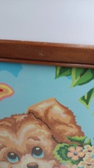 Paint by Number Paintings Puppies Puppy Wood Framed MCM Set Of 2 Vintage