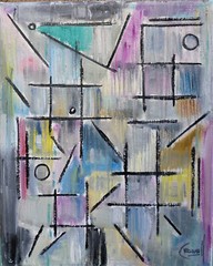 abstract FORM BEFORE FACTOR oil painting 8×10 canvas original art signed Crowell