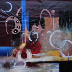 40×40 Brown Harmony Oil Painting Modern Nonobjective