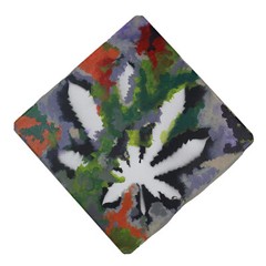 Marijuana Leaf Painting Grafitti Colors Diagonal 420 8 x 8” in