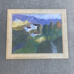 Vintage ORIGINAL Tuscany Tuscan Italy Italian Village Wine Country Oil Art❤️sj8m