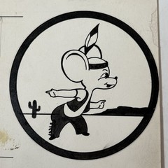 Vintage 1950s Native American Mouse Original Concept Art Hand Drawn Illustration