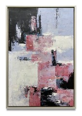 Hungryartist -Original Painting of Square Abstract on Canvas 24×36 Framed