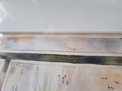 1990 Abstract Architectural Geometric Watercolor Modernist Framed Art