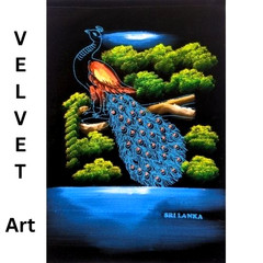 Velvet Original Peacock Bird Acrylic Glitter Powder Animal Wall Art Paint NEW
