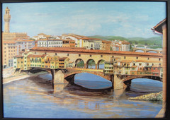 Framed Cerruti B Felugo Ponte Vecchio, Florence, Italy Textured Art Print 27X19