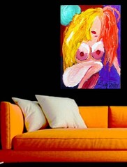 Modern Original POP ART colorful LADY #1 of 6 PORTRAIT PAINTING SWARTZMILLER DNA