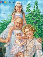 Custom Portrait From Photo Real Oil Painting On Canvas Hand Painted Family Gift