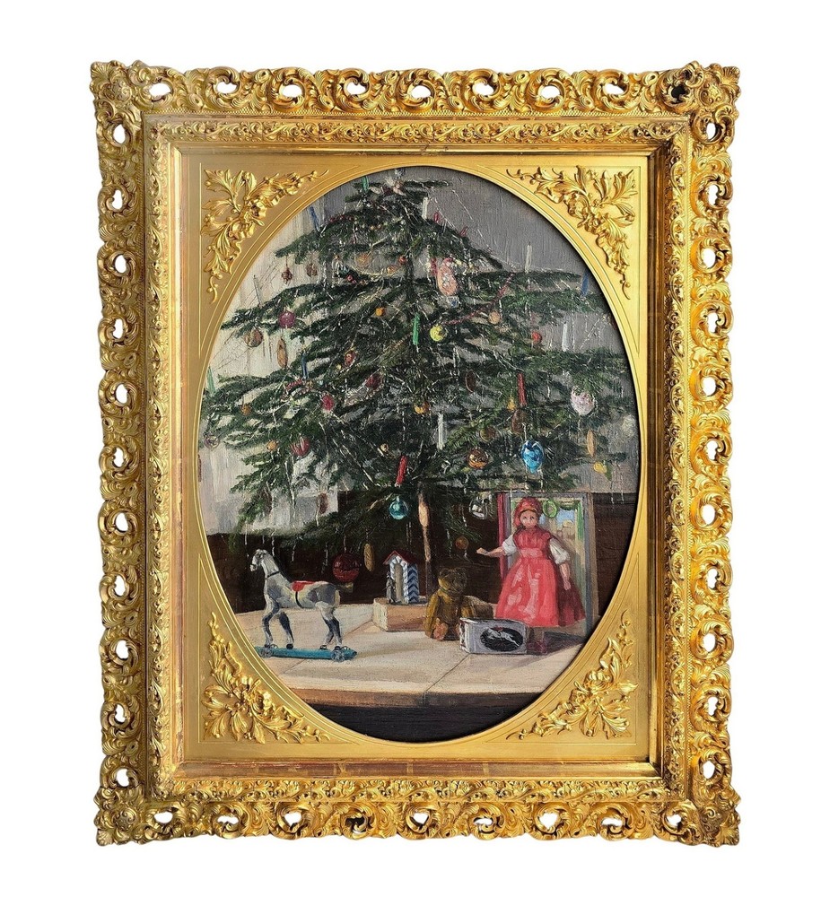 Painting Christmas / Christmas Tree with Toys Circa 1915 (#18146)