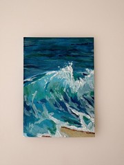 ACEO original art card, ‚Waves‘, guaoche by Moeun