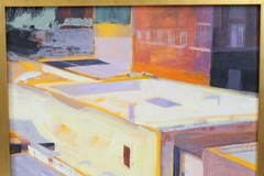 Burdell Moody Jarvis 20×24 Oil Painting Bisbee Arizona Abstract Cityscape