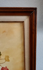 Red Geranium Floral Still Life | Original 1970s Oil Painting Rustic Framed 20×24