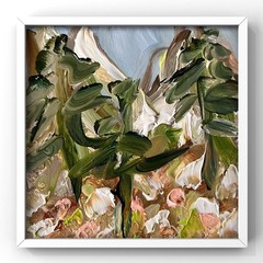 Alpine Wildflower Field Landscape Painting Nature Inspired Mountain Decor Art 4”