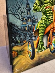 Creature from The Black Lagoon MasterPiece Art Black Velvet Oil Painting 18 x 24