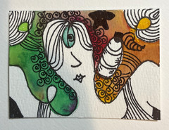 „Hydrate“ Original scribble doodle trading card signed by artist