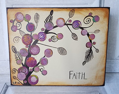 Art on Artesia Lisa Ritchie original OOAK painting FAITH dot tree 10X8 Wisconsin