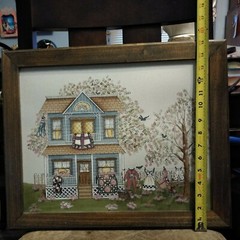 Country Style Watercolor And Ink Original Painting birds animals