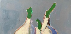 Hand Painted Impressionist Kitchen Acrylic 12×12 Wood, Holly Hammond
