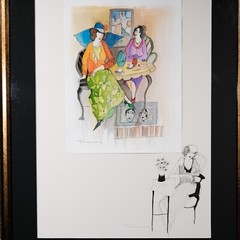 Itzchak Tarkay Untitled OOAK Watercolor w/COA Arches Paper Ink Remarque Framed