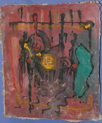 Vintage oil painting abstract composition