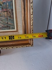 VTG MCM Impressionist Paris Street Scene signed „Burnett“;Lovely, Ornate Framing