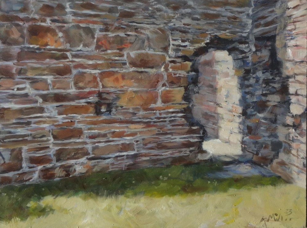 GERRY MILLER-„Orkney Wall“-oil painting“.40x30cm.Unframed. MDF Board.