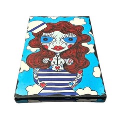 vibrant nautical little punk people painting canvas art