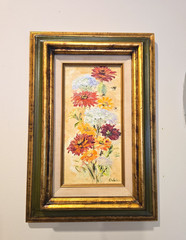 Vintage Impasto Mexican School Floral Still Life Oil Painting Signed “Owens“ MCM