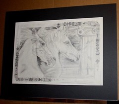 Call of the Wind by Dhanya Nair Graphite Pencil Drawing Horse Decorative matted
