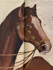 After Monroy? ATQ Emiliano Zapata Mexican Portrait Landscape Horse Folk Painting