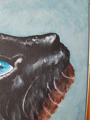Siamese Cat Painting Pet Original Art Framed 4 x 6 Cat Blue Eyes Oil Painting