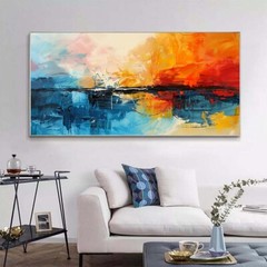 Red Large Wall Art Paintings Red Hand Painted Abstract Oil Painting on Canvas