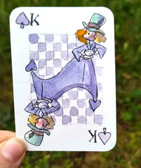 ACEO: Original Watercolor (6.4 x 8.9 cm) Alice in Wonderland 3/5 by Lenahui