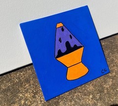 Lava Lamp Original Acrylic Painting On 5×5 Canvas Panel ￼